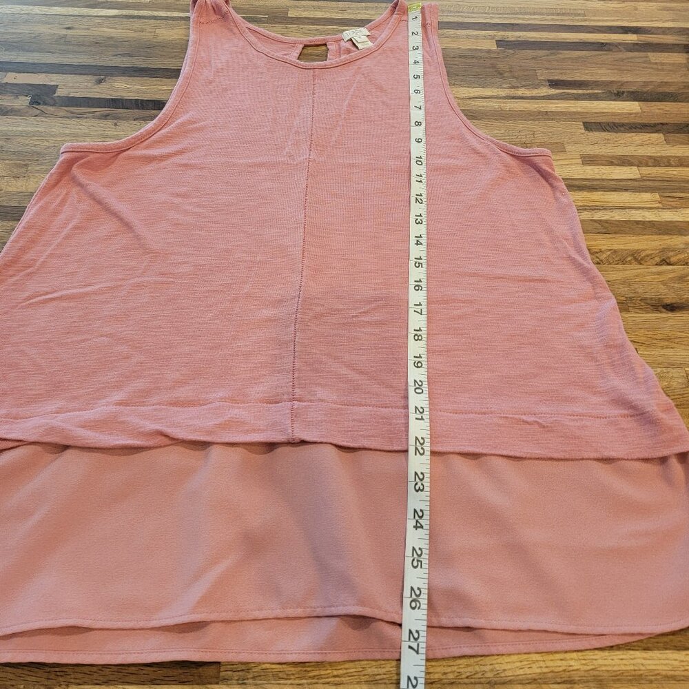 J. Crew Drapey  Dusty Begonia Pink With Silky Hem Tank Top - Picture 7 of 11